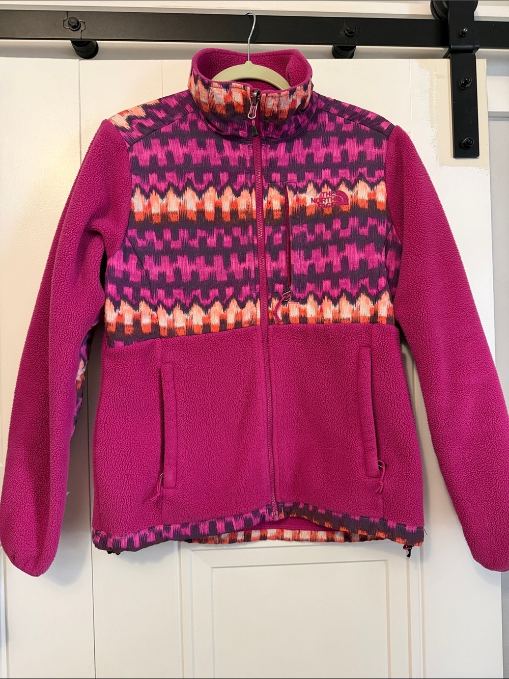 The North Face Women’s Bright Magenta Patterned Fleece Jacket
